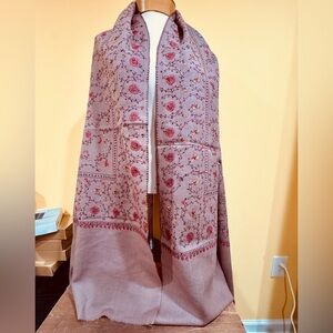 Pashmina - 81”/30” a hand Embroidered shawl - beautiful and stunning piece.